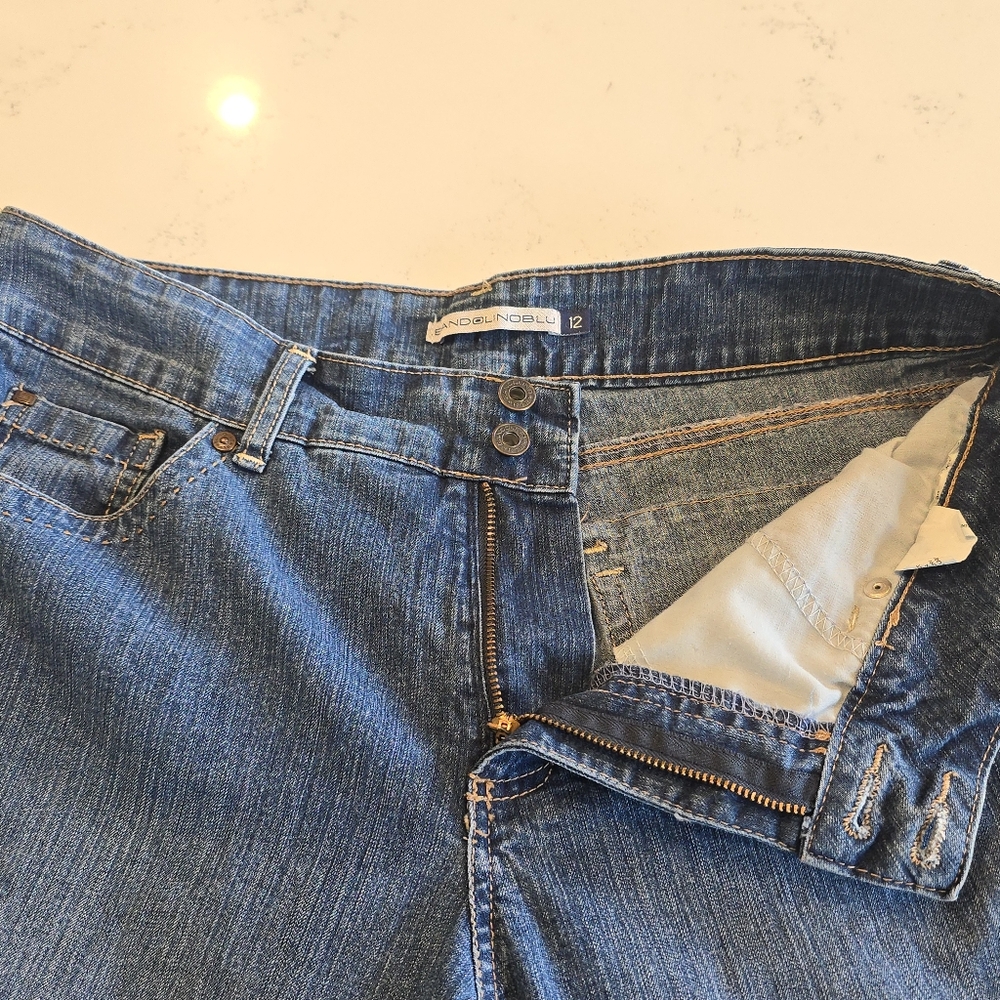 Bandolino Blue Denim Womens Ankle Crop Capris Size 12 - Picture 6 of 12
